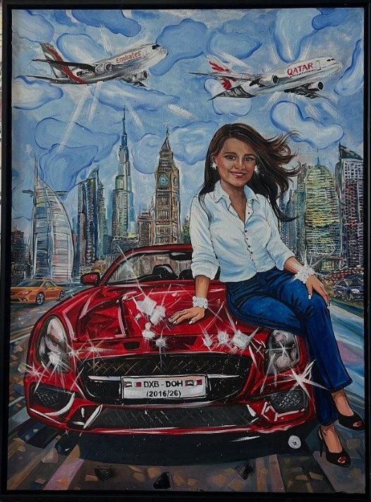 Custom portrait painting by Oana Cocindau